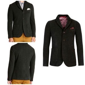 TED BAKER Wool Coat jacket dark grey color overcoat Blazer style XL